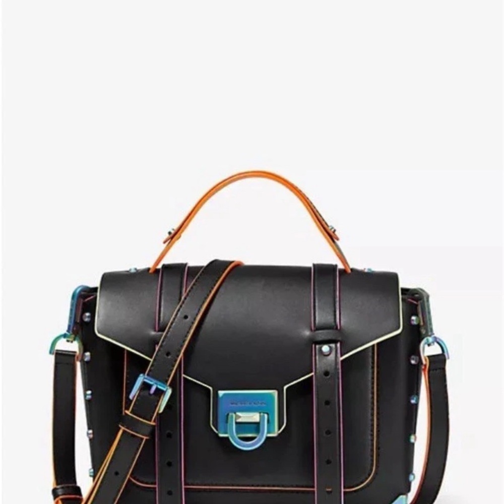Limited Edition Michael Kors Manhattan Leather Black/Iridescent Crossbody